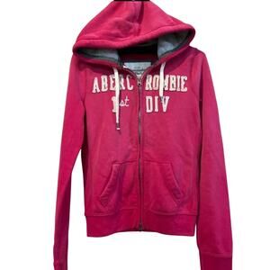 Abercrombie & Fitch Pink zip up hoodie Vintage sweatshirt jacket Medium